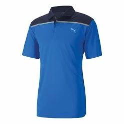 Puma Rotation Bonded Colourblock Polo Shirt - Star Sapphire/Navy