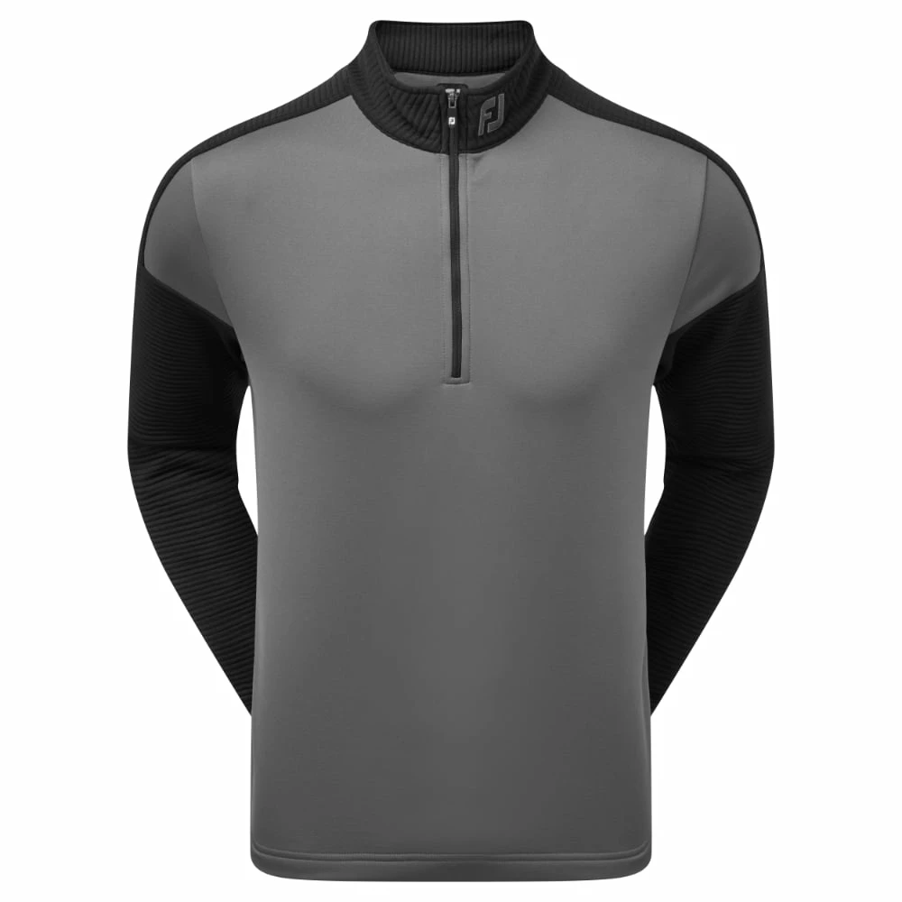 FootJoy Ribbed Chill-out Xtreme 1/4 Zip Pullover - Charcoal/Black