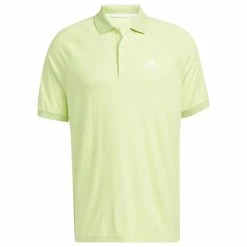 Adidas Moss Stitch Jacquard Polo Shirt - Pulse Lime/White