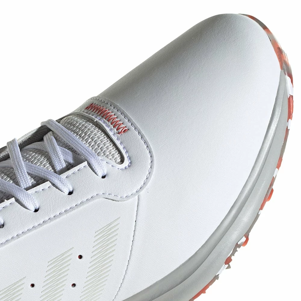 Adidas S2G Spikeless Leather Shoes - White/Grey/Crew Red - Image 3