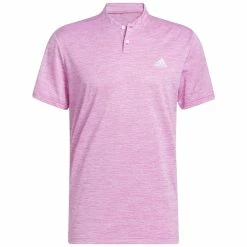 Adidas Textured Stripe Polo Shirt - Lucid Fuchsia/White