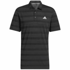 Adidas Two Colour Stripe Primegreen Polo Shirt - Black/Grey Six