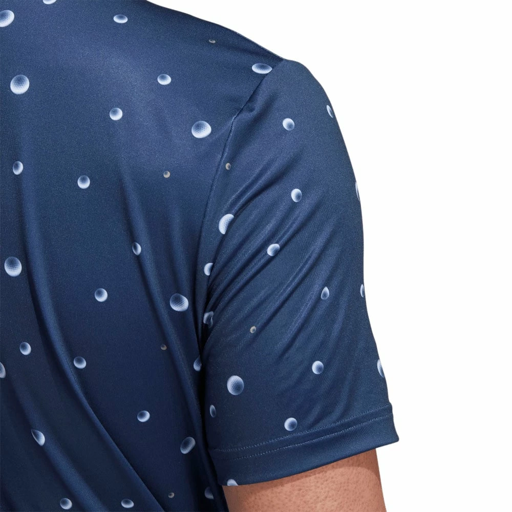 Adidas Ultimate Allover Print Polo Shirt - Crew Navy/White/Hemp - Image 5