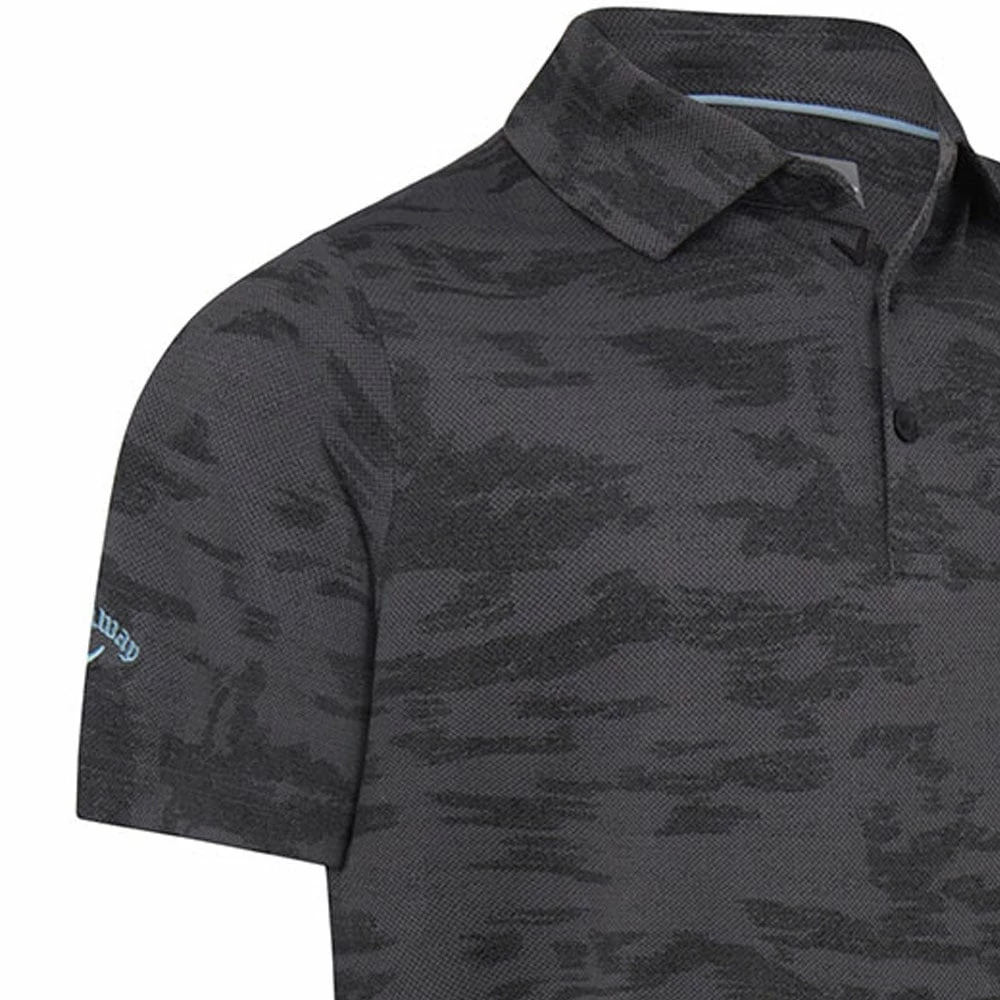 Callaway Digital Camo Jacquard Polo Shirt - Black Heather - Image 5