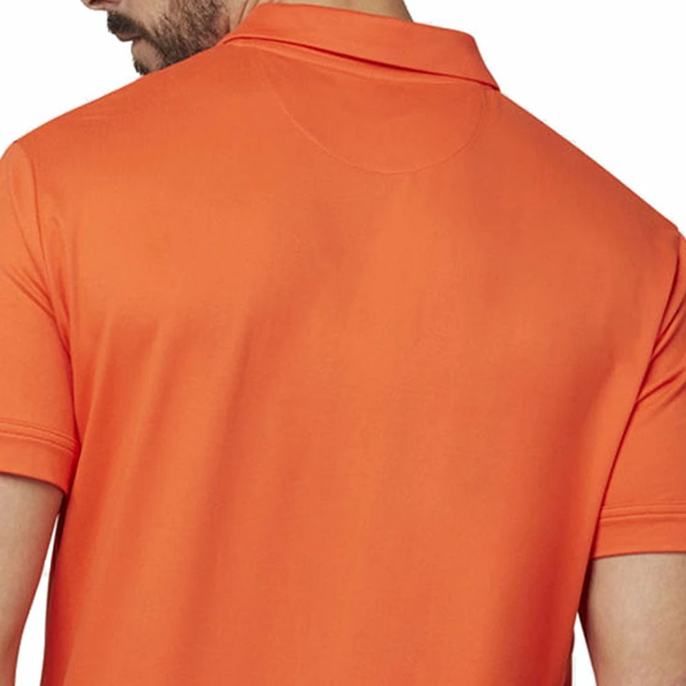 Callaway Street Mural Textured Print Polo Shirt - Tangerine Tango - Image 5
