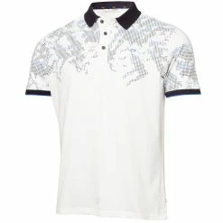 Calvin Klein Nashua Printed Polo Shirt - White/Navy