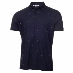 Calvin Klein Monogram Pique Polo Shirt - Navy/Artic Ice