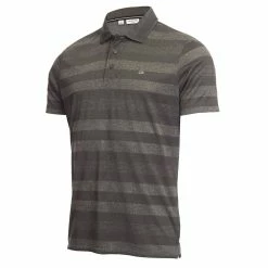 Calvin Klein Shadow Stripe Polo Shirt - Charcoal Marl