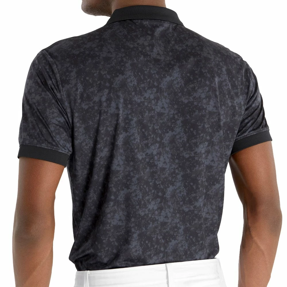 Calvin Klein Tie Dye Print Polo Shirt - Black - Image 4