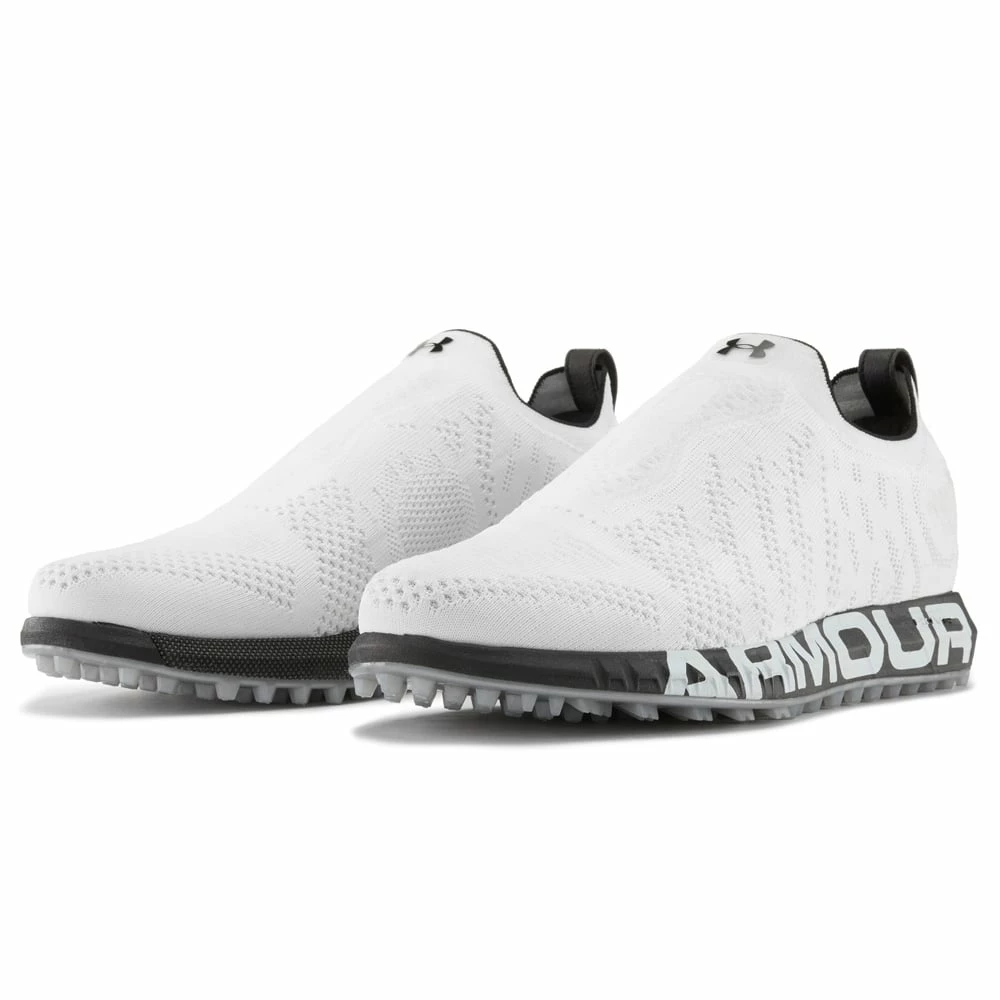 Under Armour HOVR Knit Lace Up Spikeless Shoes - White - Image 2