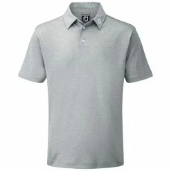 FootJoy Stretch Pique Solid Colour Polo Shirt - Heather Grey