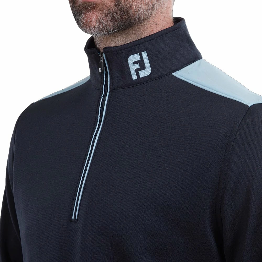 FootJoy Contrast Chill-Out Xtreme 1/4 Zip Pullover - Navy/Sky - Image 5