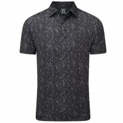 FootJoy Digital Camo Print Lisle Polo Shirt - Black