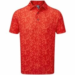 FootJoy Digital Camo Print Lisle Polo Shirt - Red