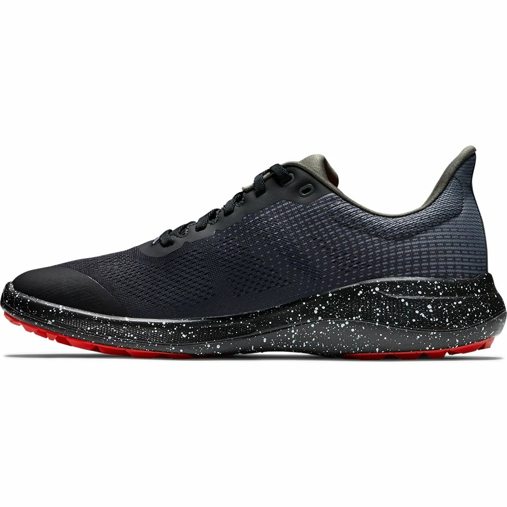 FootJoy Ltd Edition Galaxy Flex Spikeless Shoes - Black/Charcoal/Red - Image 2