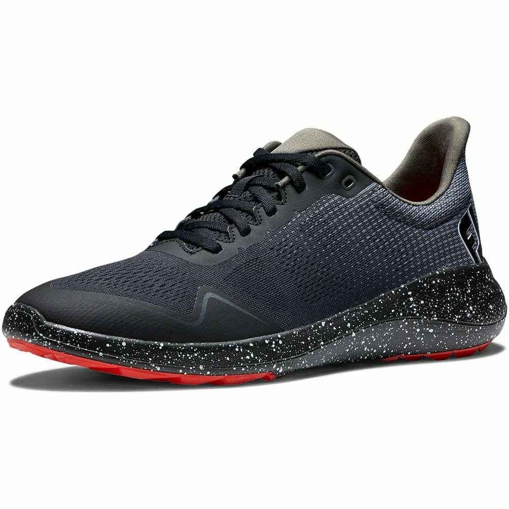 FootJoy Ltd Edition Galaxy Flex Spikeless Shoes - Black/Charcoal/Red - Image 4