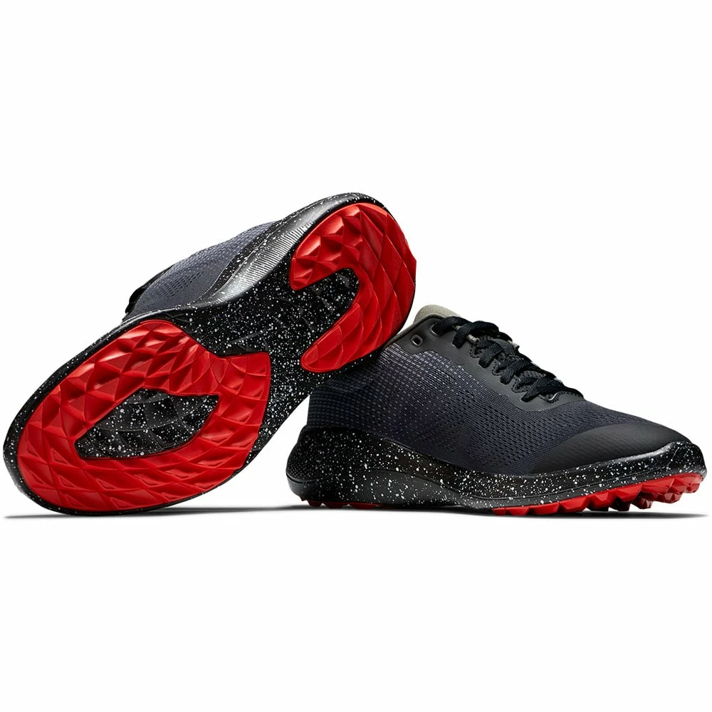 FootJoy Ltd Edition Galaxy Flex Spikeless Shoes - Black/Charcoal/Red - Image 6
