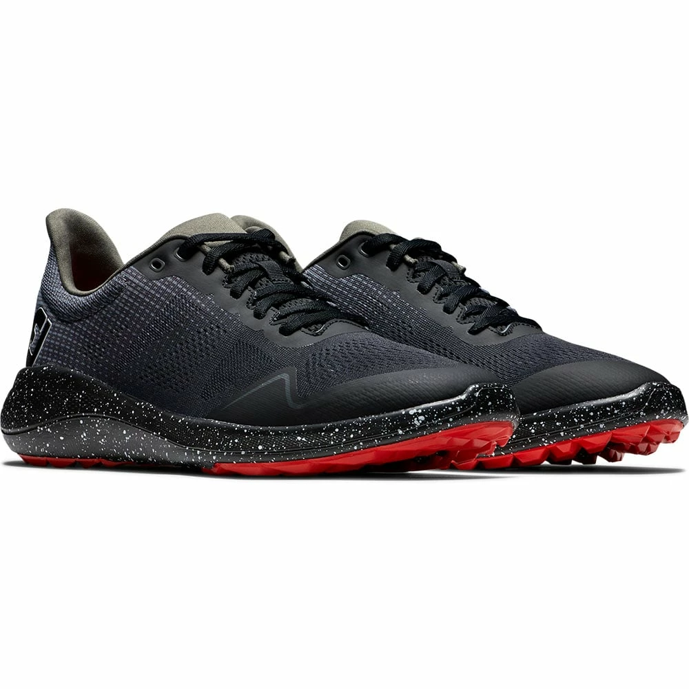 FootJoy Ltd Edition Galaxy Flex Spikeless Shoes - Black/Charcoal/Red - Image 3