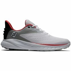 FootJoy Flex XP Waterproof Spikeless Shoes - White/Black/Red