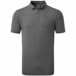 FootJoy Heather Self Collar Polo Shirt - Black