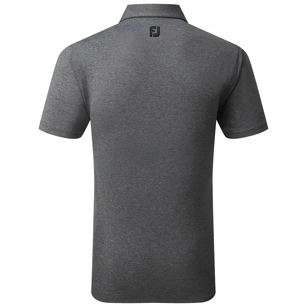 FootJoy Heather Self Collar Polo Shirt - Black - Image 2