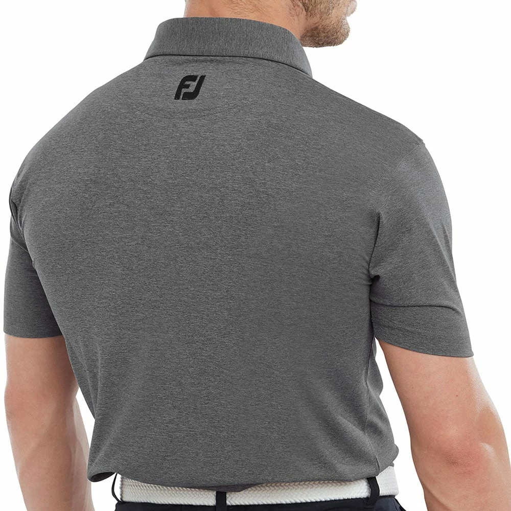 FootJoy Heather Self Collar Polo Shirt - Black - Image 4