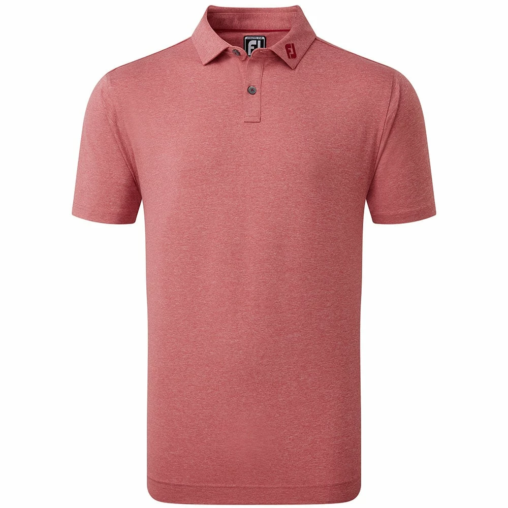 FootJoy Heather Self Collar Polo Shirt - Red