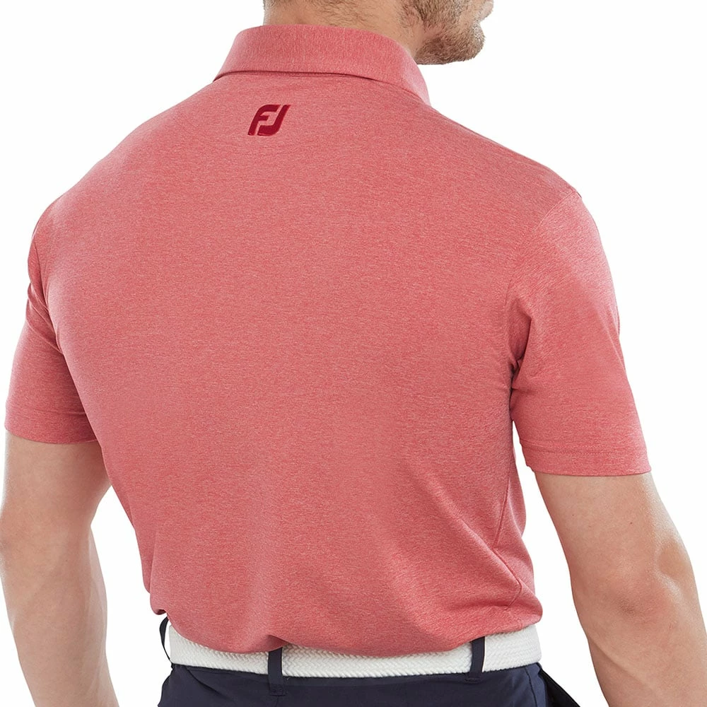FootJoy Heather Self Collar Polo Shirt - Red - Image 4