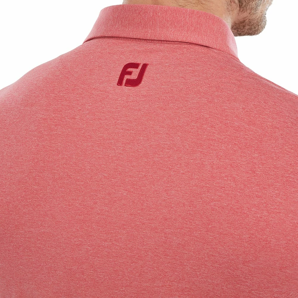 FootJoy Heather Self Collar Polo Shirt - Red - Image 5