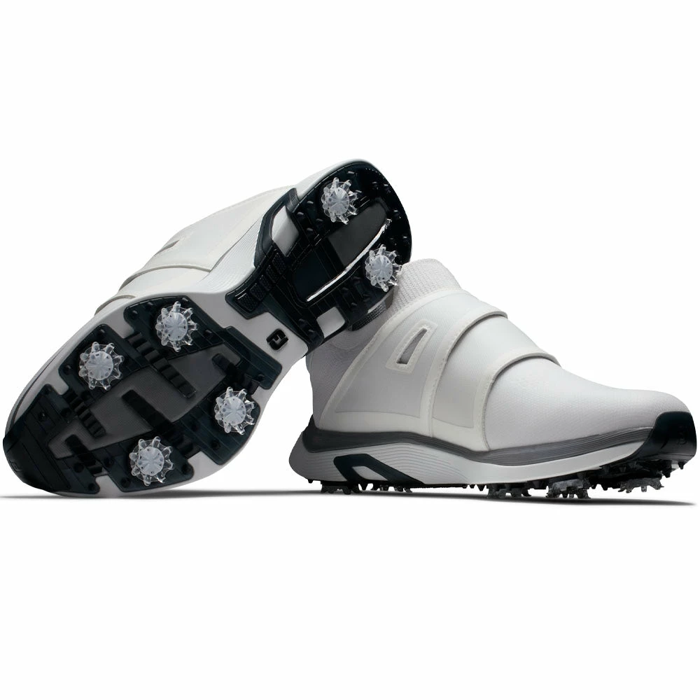 FootJoy Hyperflex BOA Waterproof Spiked Shoes - White/Black - Image 5