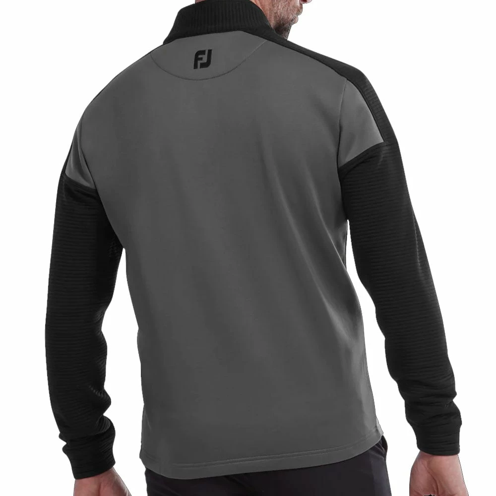 FootJoy Ribbed Chill-out Xtreme 1/4 Zip Pullover - Charcoal/Black - Image 4