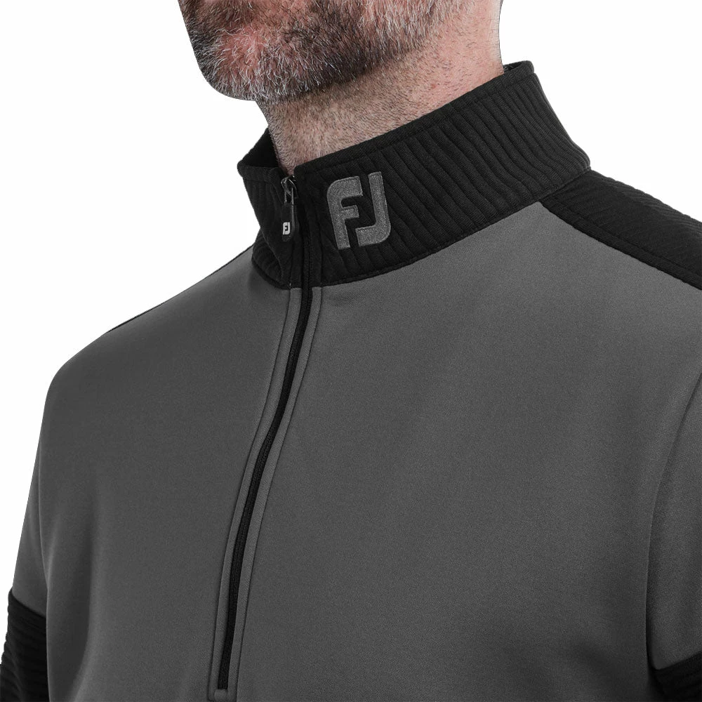 FootJoy Ribbed Chill-out Xtreme 1/4 Zip Pullover - Charcoal/Black - Image 5