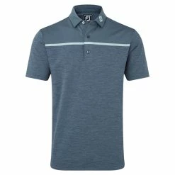 FootJoy Space Dye Block Lisle Polo Shirt - Bluestone