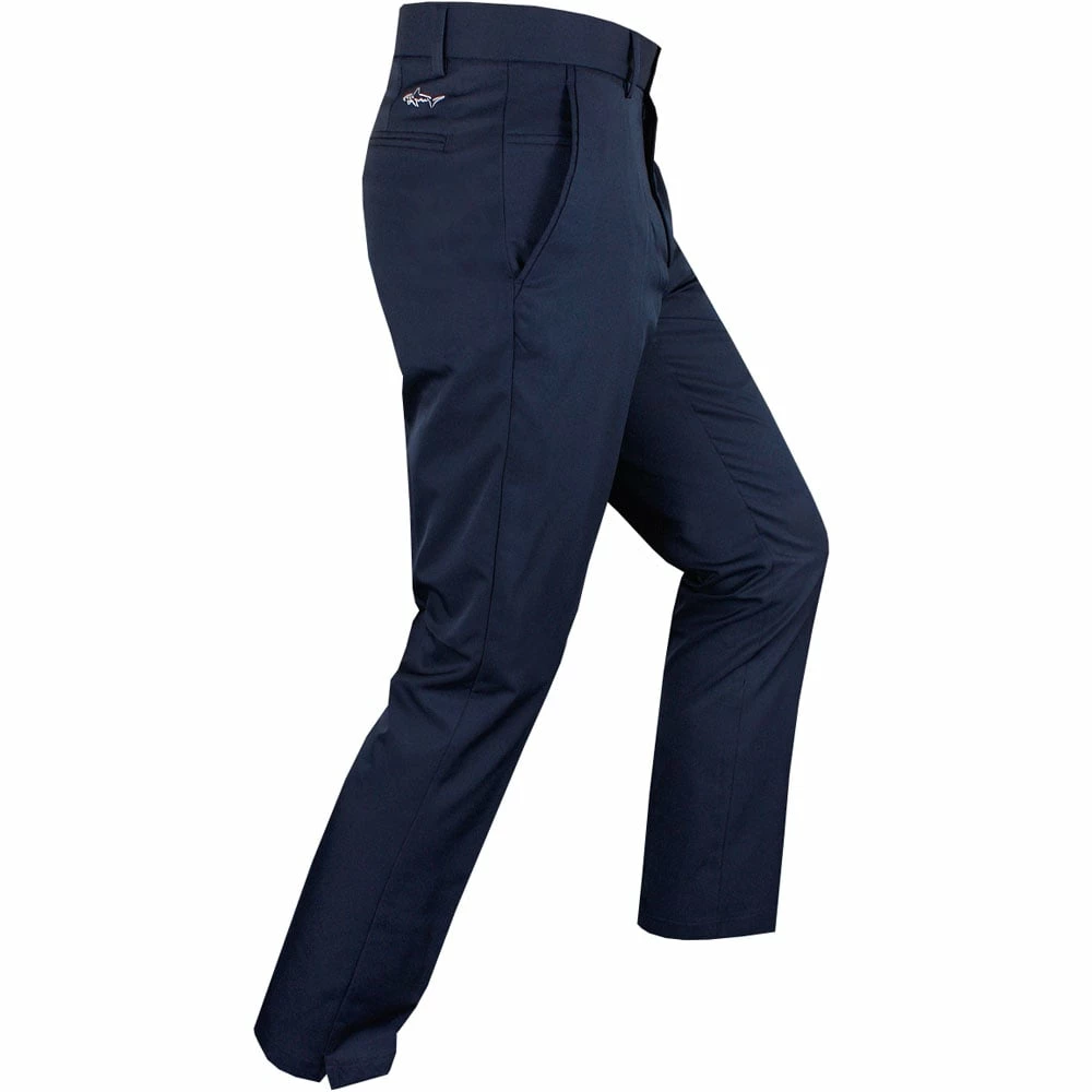 Greg Norman By ProQuip Flat Front 5-Pocket Trousers - Navy