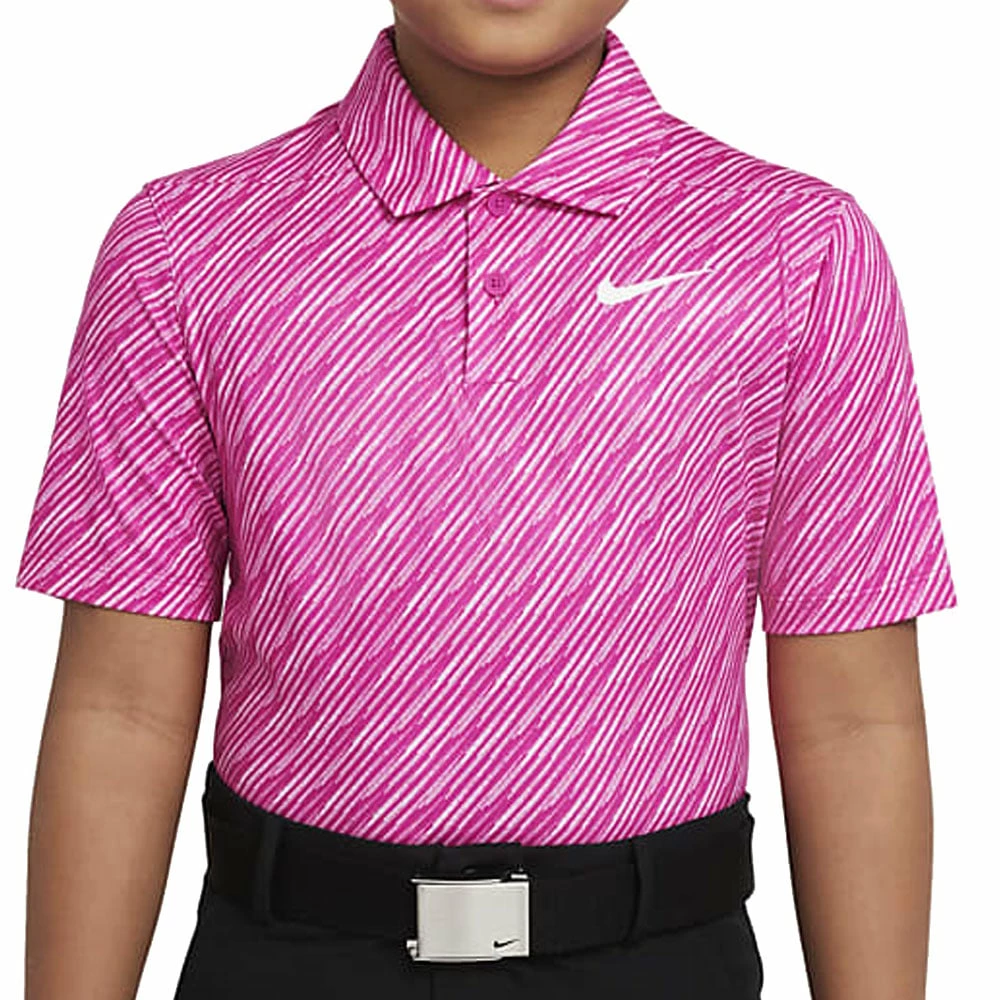 Nike Dri-FIT Victory Junior Printed Polo Shirt - Active Pink/White