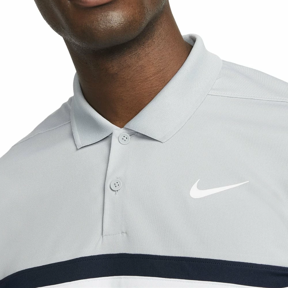 Nike Dri-FIT Victory Polo Shirt - Light Smoke Grey/Obsidian/White - Image 3