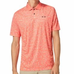 Golf Clearance Online Oakley Divisional Geometric Print Polo Shirt - Gradient Sunset