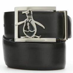 Original Penguin Reversible Leather Belt - Caviar