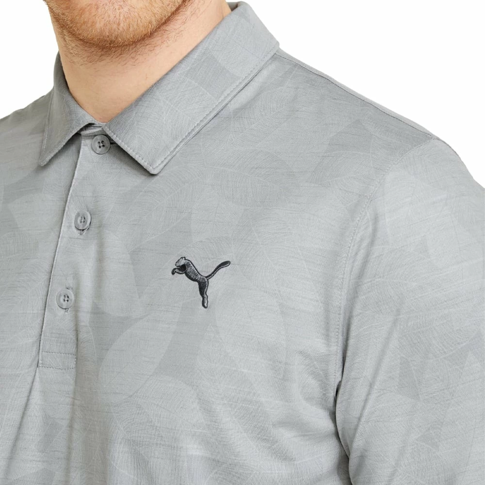 Puma Cloudspun Leaflet Polo Shirt - Quiet Shade Heather - Image 5