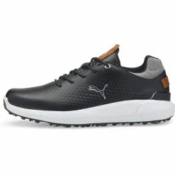 Puma IGNITE Articulate Leather Waterproof Spiked Shoes - Black/Silver