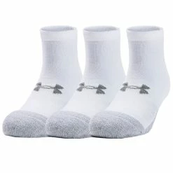 Under Armour Heatgear Low Cut Socks - White/Steel (3 Pack)