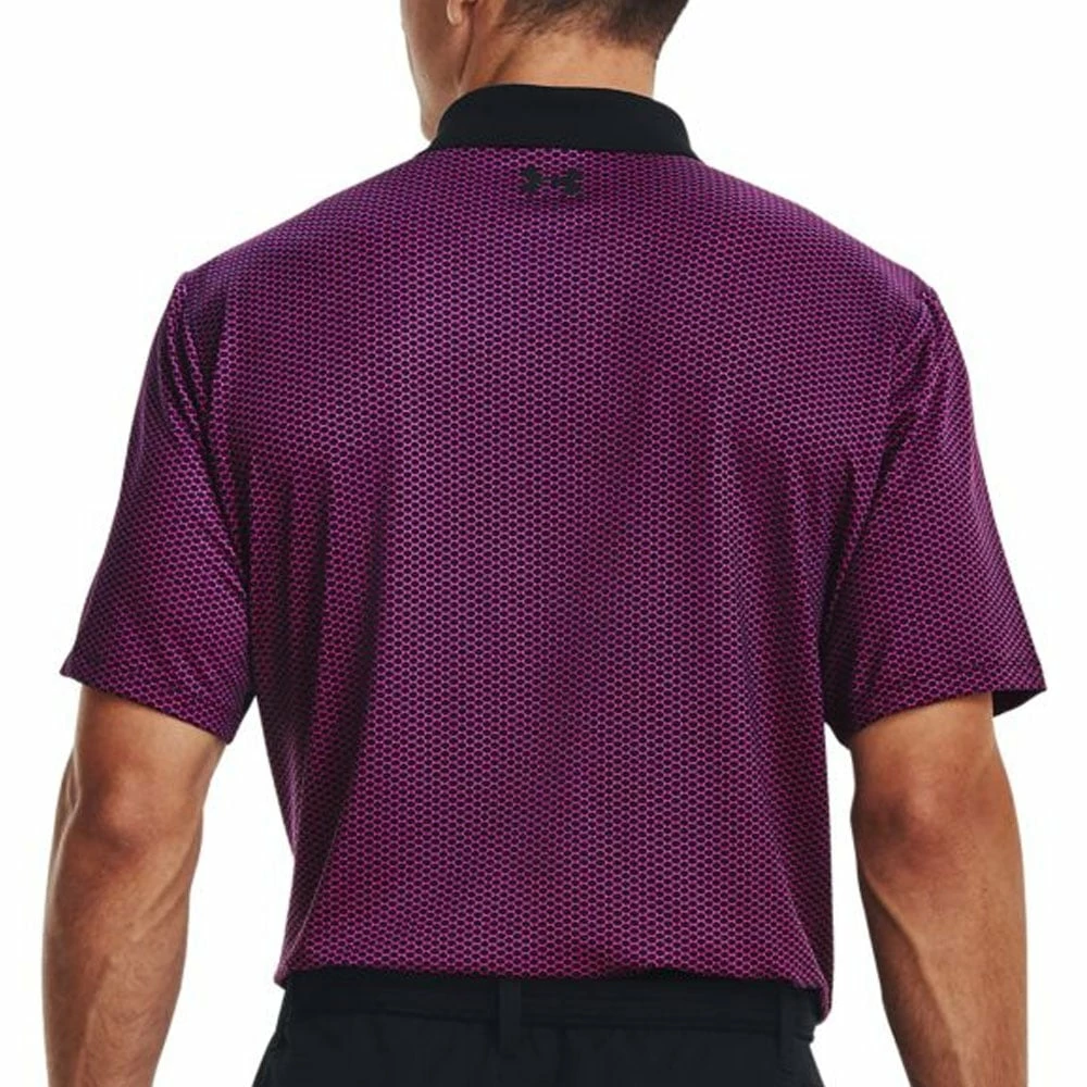 Under Armour Performance 3.0 Printed Polo Shirt - Black/Rebel Pink - Image 2